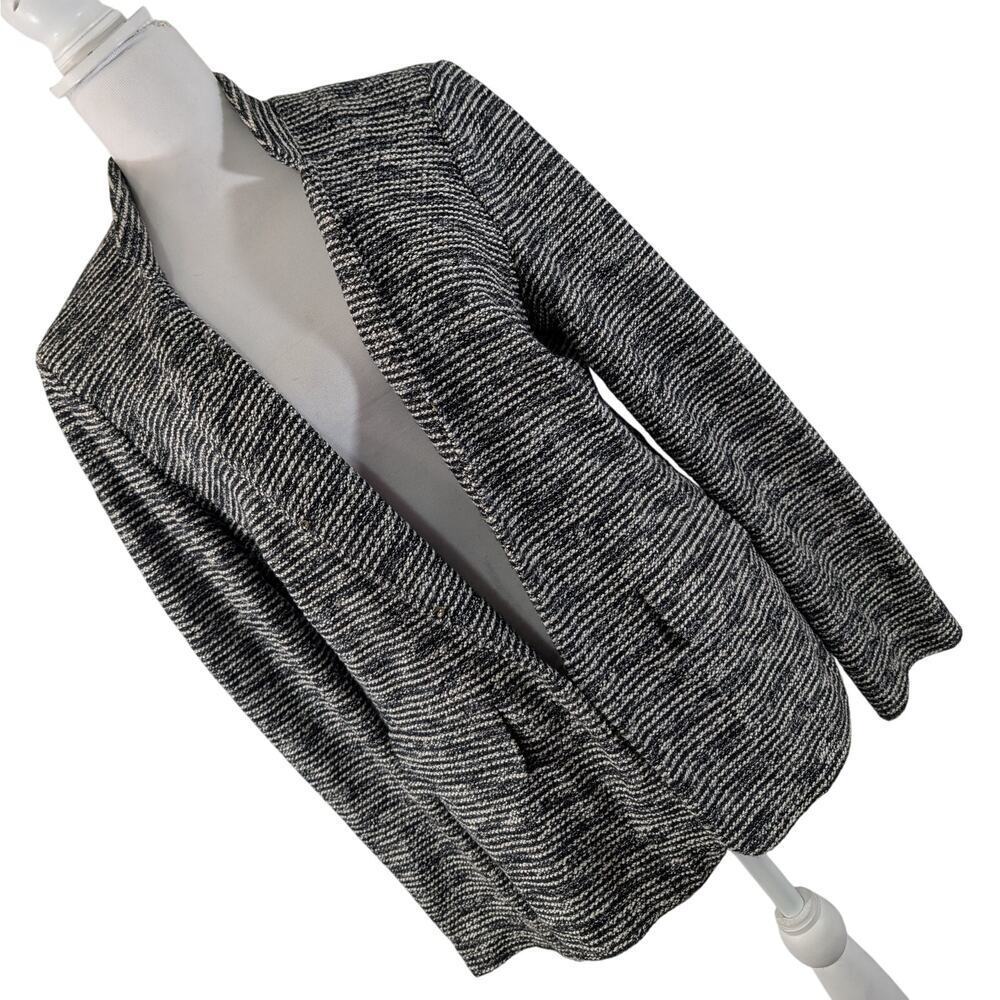 TALBOTS! SWEET BLACK & WHITE NUBBY TWEED LOOK KNIT, RELAXED JACKET BLAZER! SZ 12